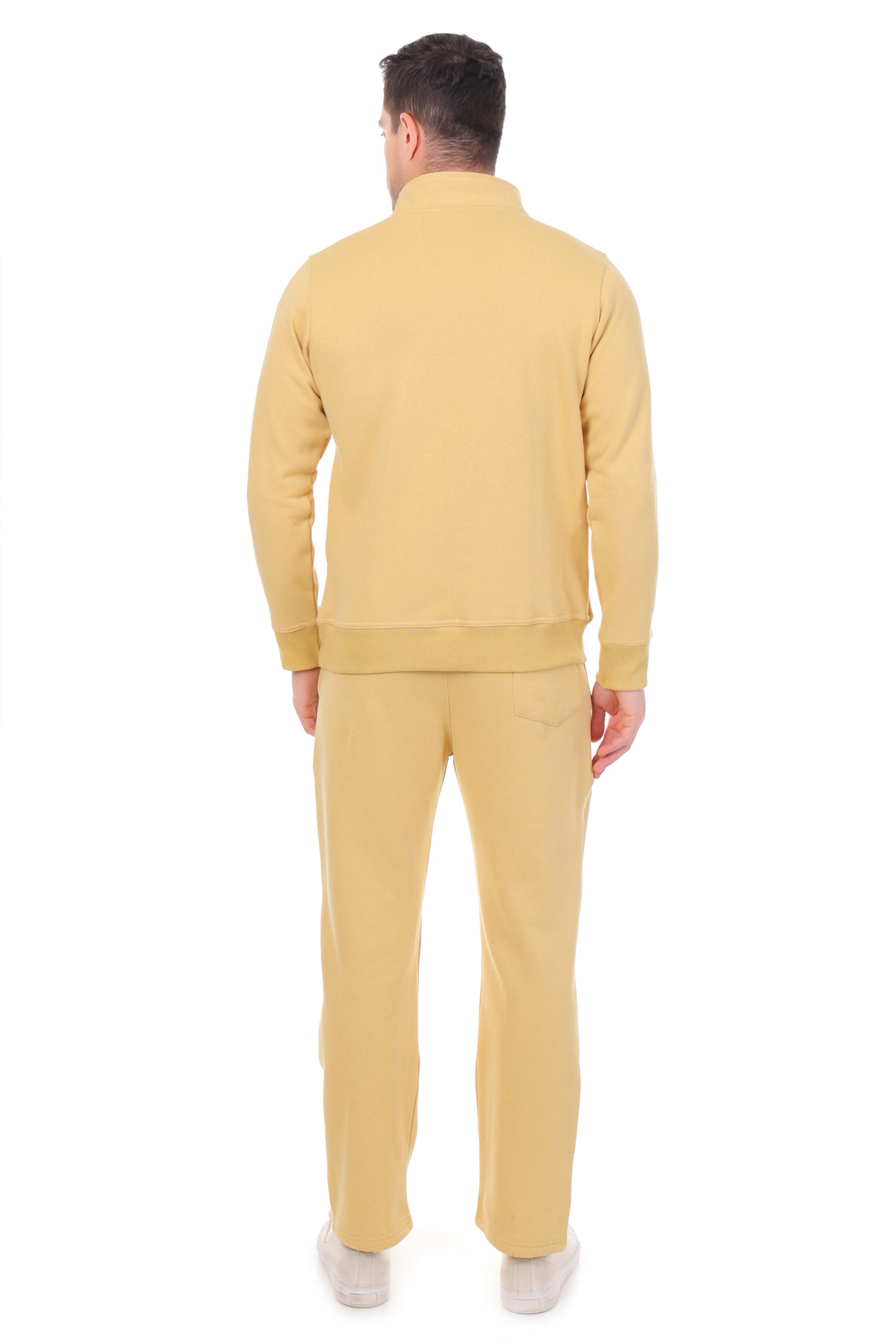 Unisex Warm Co-Ord Set Dark Fawn Half Zipper