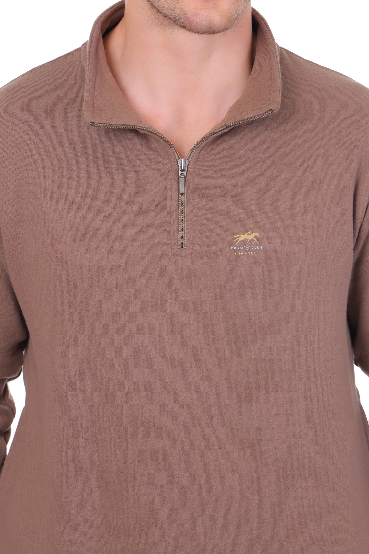 Unisex Warm Co-Ord Set Dark Chest Nut Half Zipper