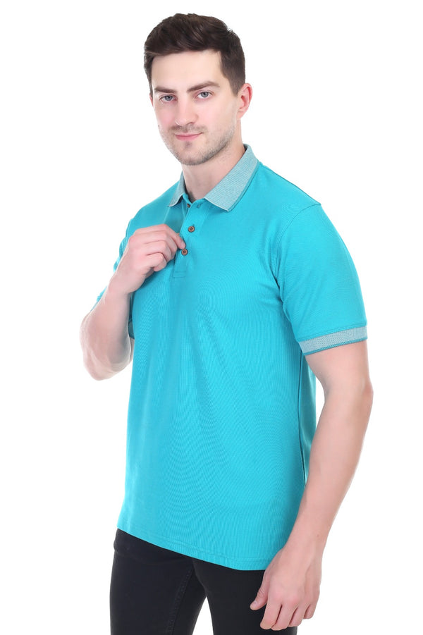 Cotton Polo T-Shirt – Teal Green
