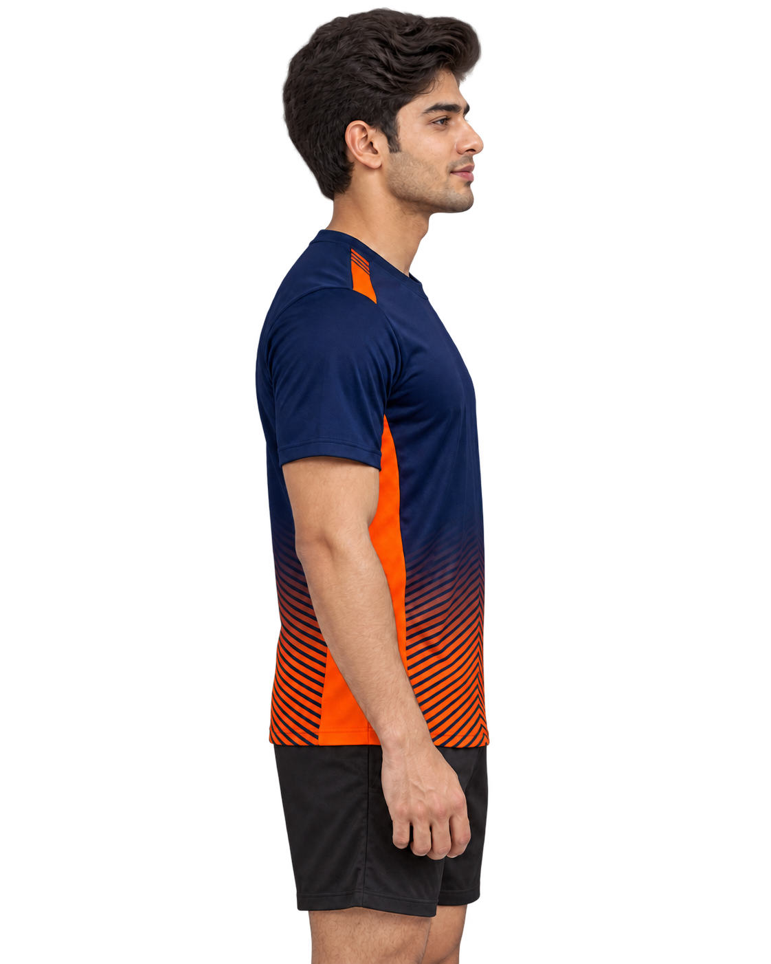 Navy Orange Chevron jersey right profile