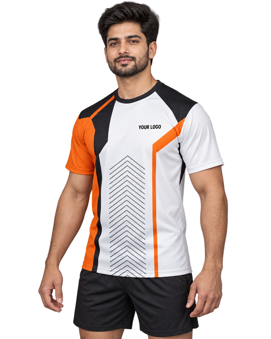 Orange Apex jersey front three-quarter view