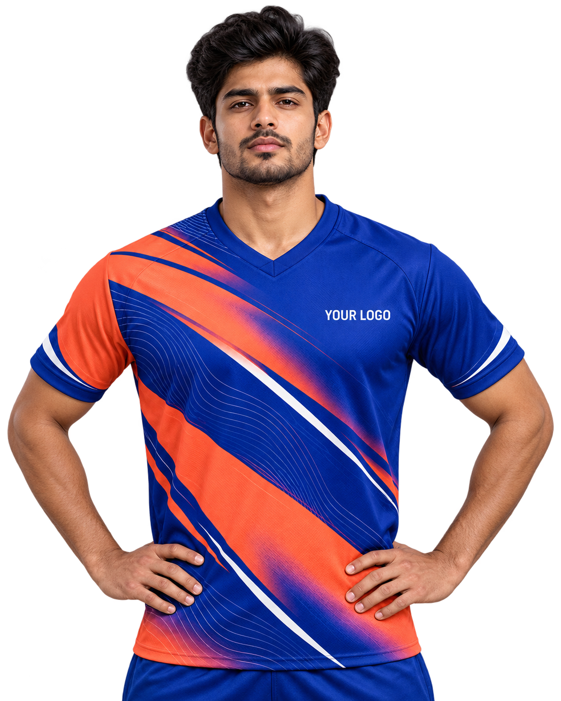 Aurora Shift jersey front pose on an Indian male model
