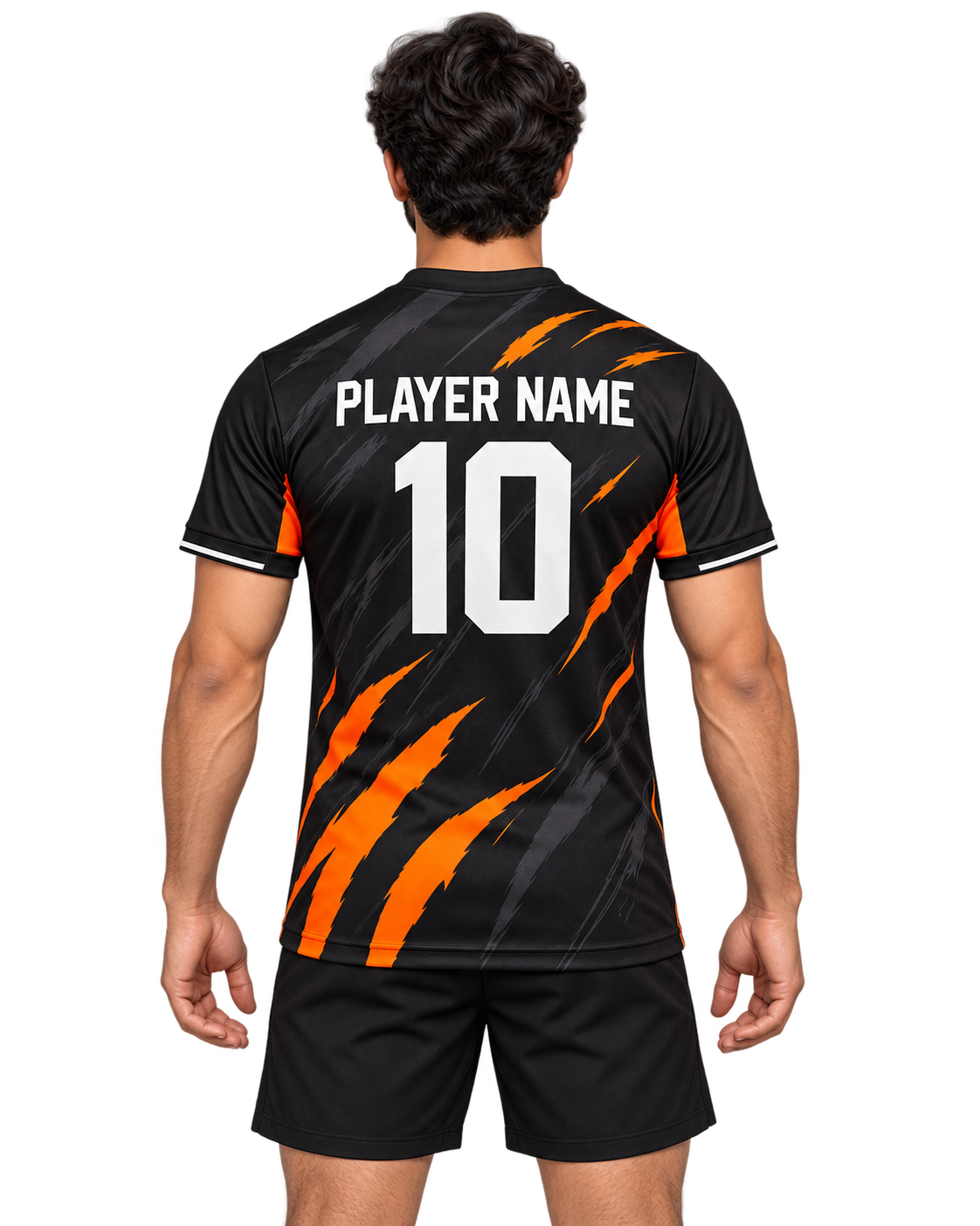 Black Orange Claw custom jersey back with player name and number 10