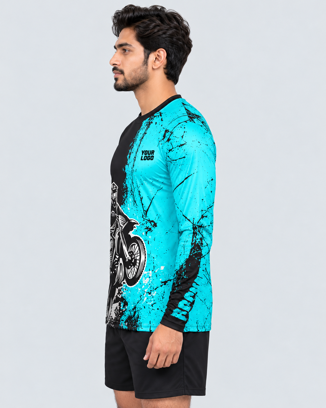 Cyan Dirt Surge strict left side profile facing left