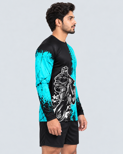 Cyan Dirt Surge strict right side profile facing right