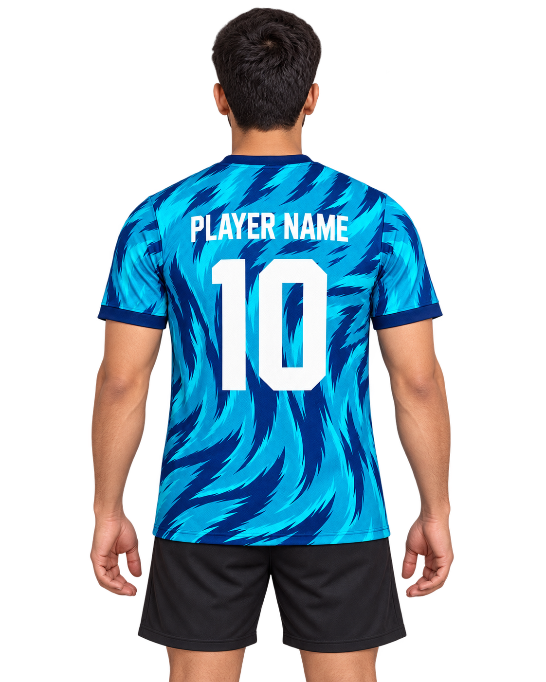 Cyan Vortex jersey back with PLAYER NAME and number 10
