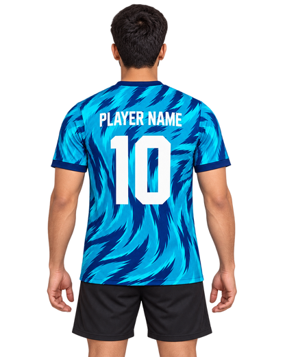 Cyan Vortex jersey back with PLAYER NAME and number 10
