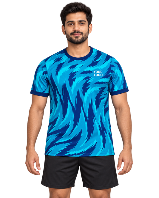 Cyan Vortex custom sports jersey front view
