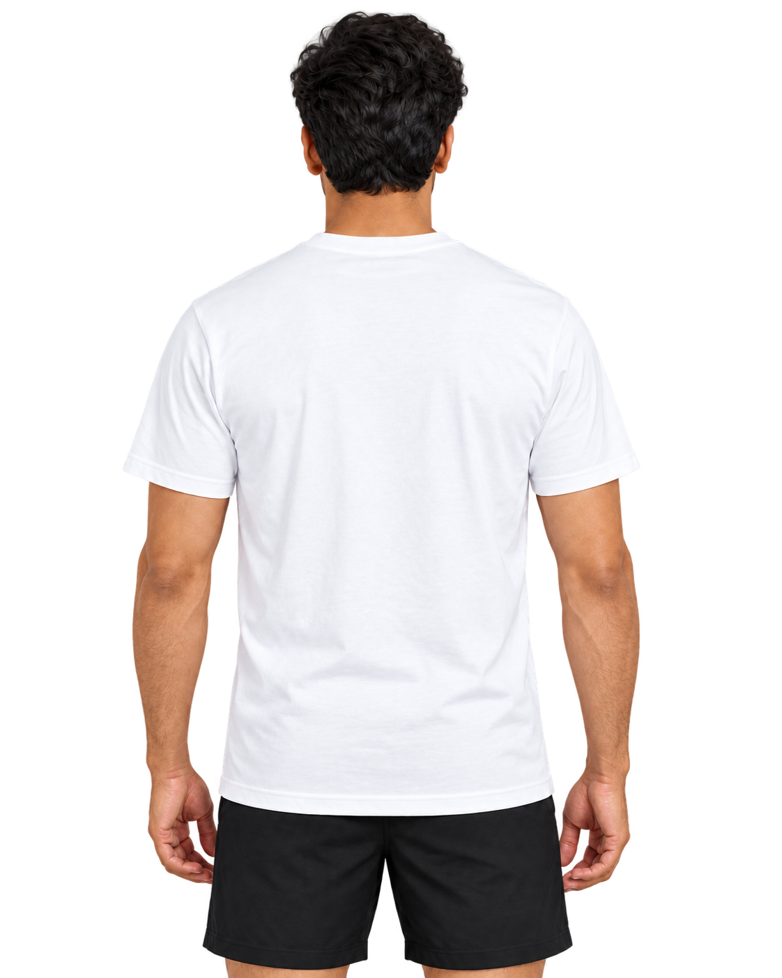 SWANKYFY regular fit white LEGENDARY cotton T-shirt back, transparent background
