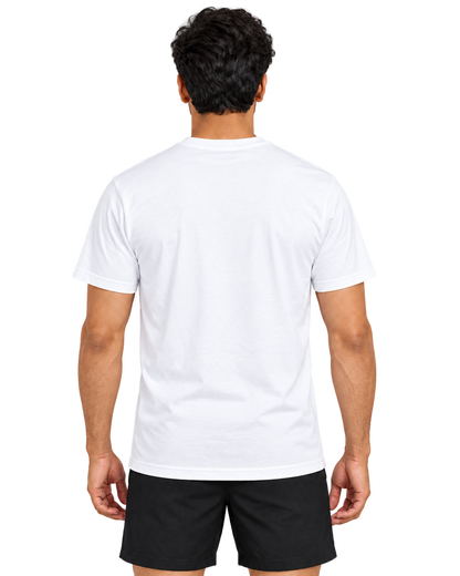 SWANKYFY regular fit white LEGENDARY cotton T-shirt back, transparent background
