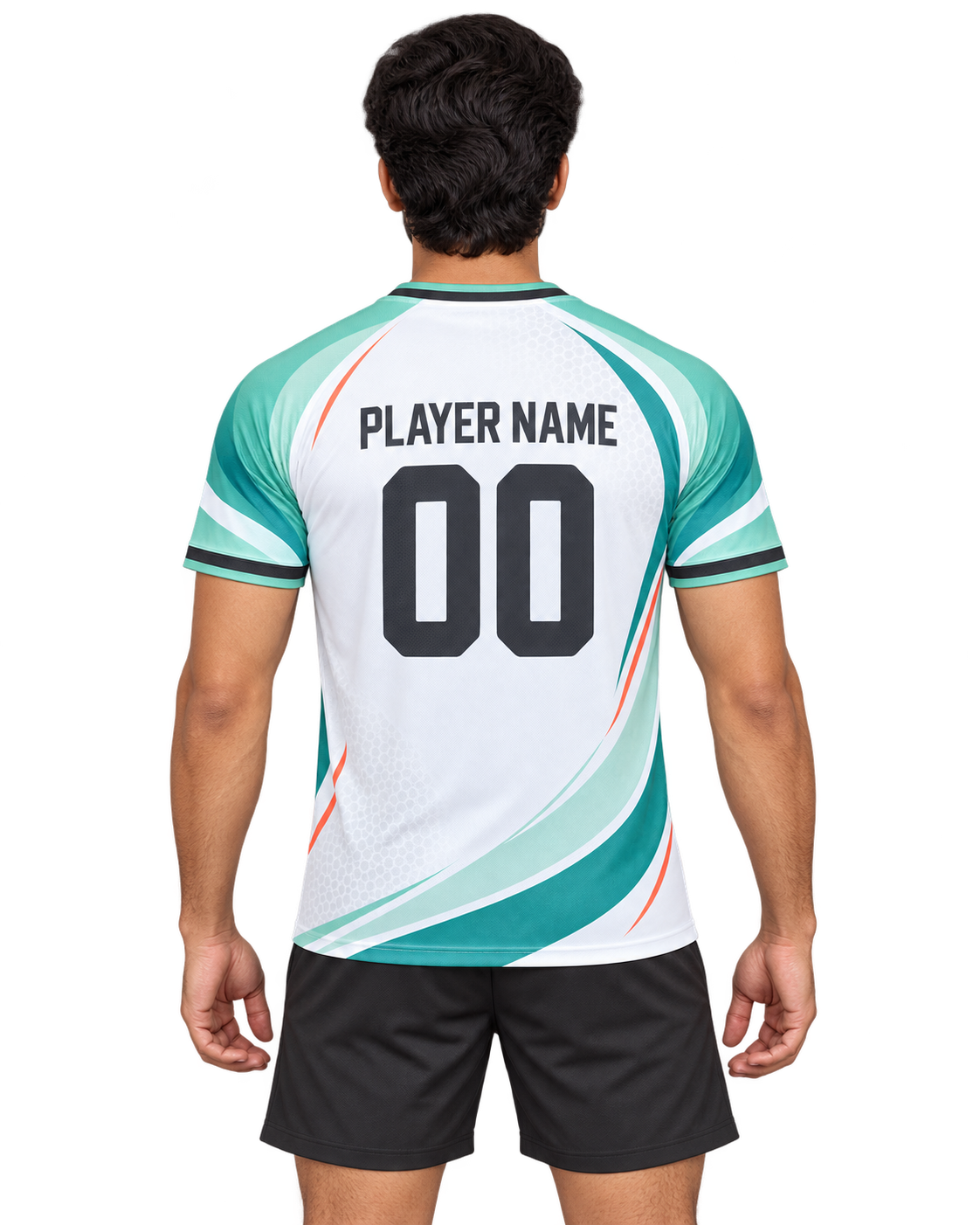 Mint Horizon custom round-neck sports jersey back view with player name and number