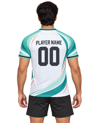 Mint Horizon custom round-neck sports jersey back view with player name and number
