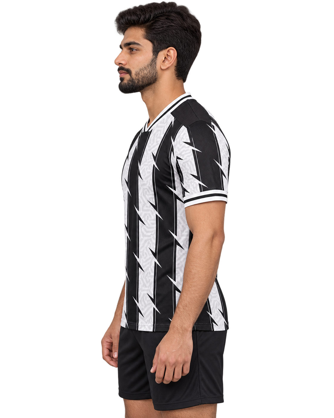 Monochrome Bolt V-neck jersey left-facing profile