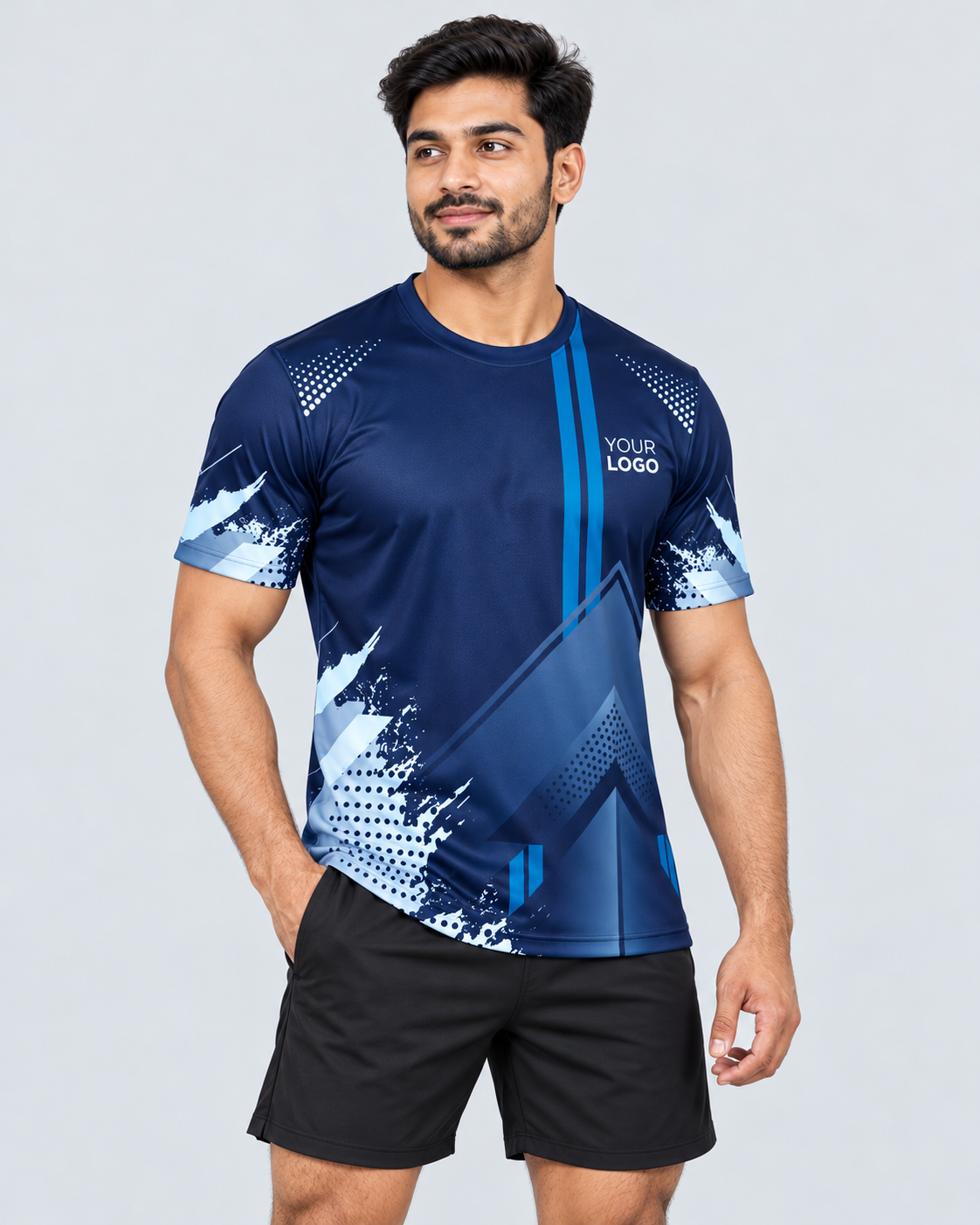 Navy Frost Slash three-quarter front angle