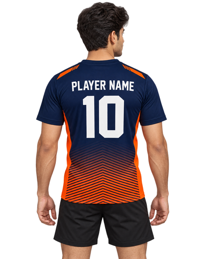 Navy Orange Chevron jersey back with PLAYER NAME and number 10