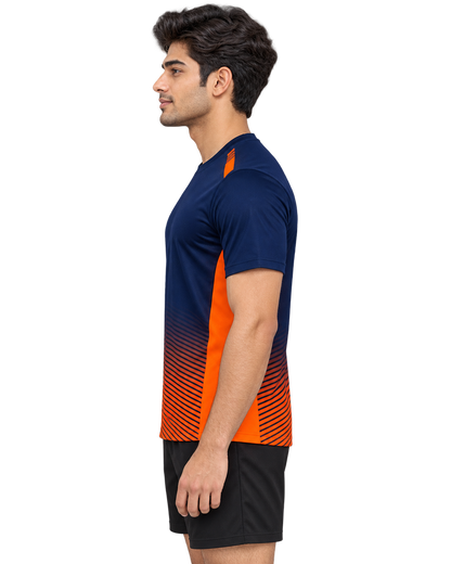 Navy Orange Chevron jersey left profile