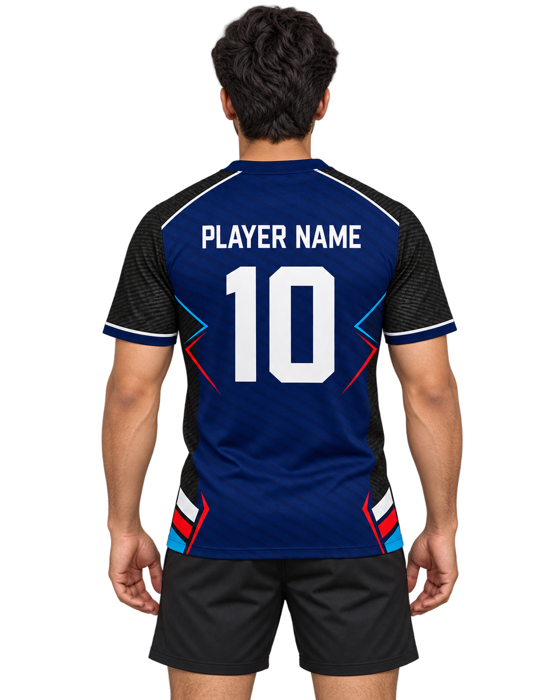 Navy Velocity jersey back with PLAYER NAME and number10