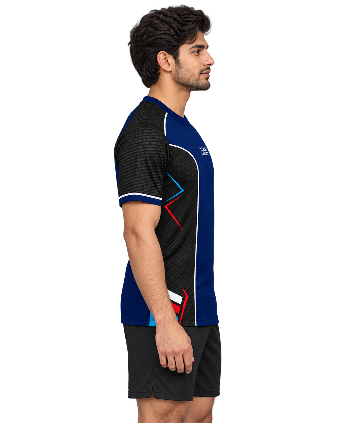 Navy Velocity jersey right-facing profile