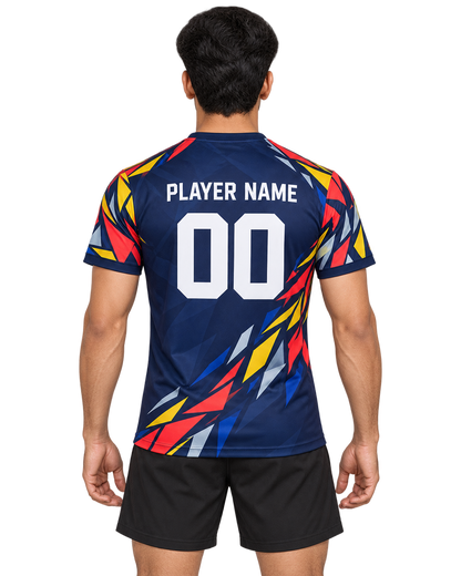Nova Shard custom round-neck sports jersey back view with player name and number