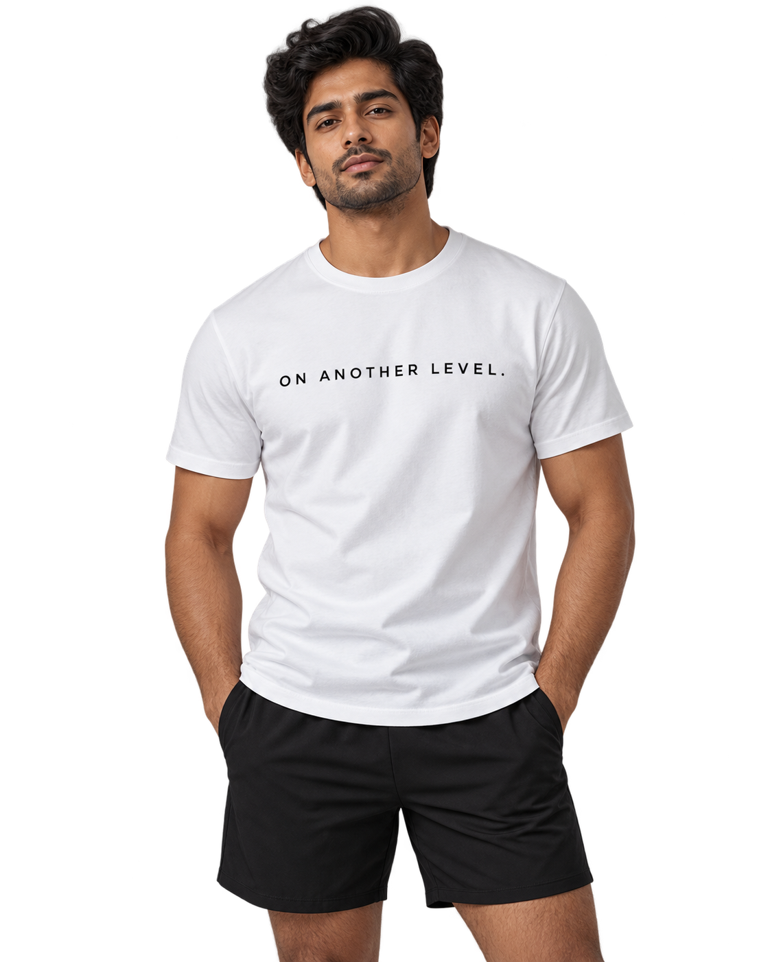 On Another Level white regular fit cotton T-shirt front