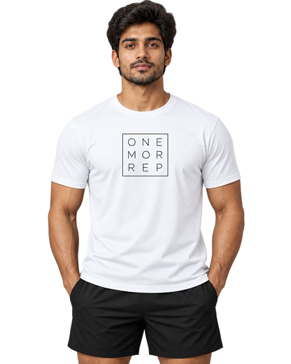 SWANKYFY ONE MOR REP regular fit cotton T-shirt white-front, Indian model transparent background