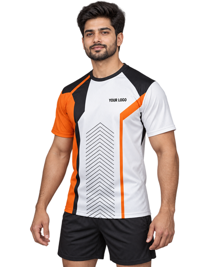 Orange Apex jersey front three-quarter view