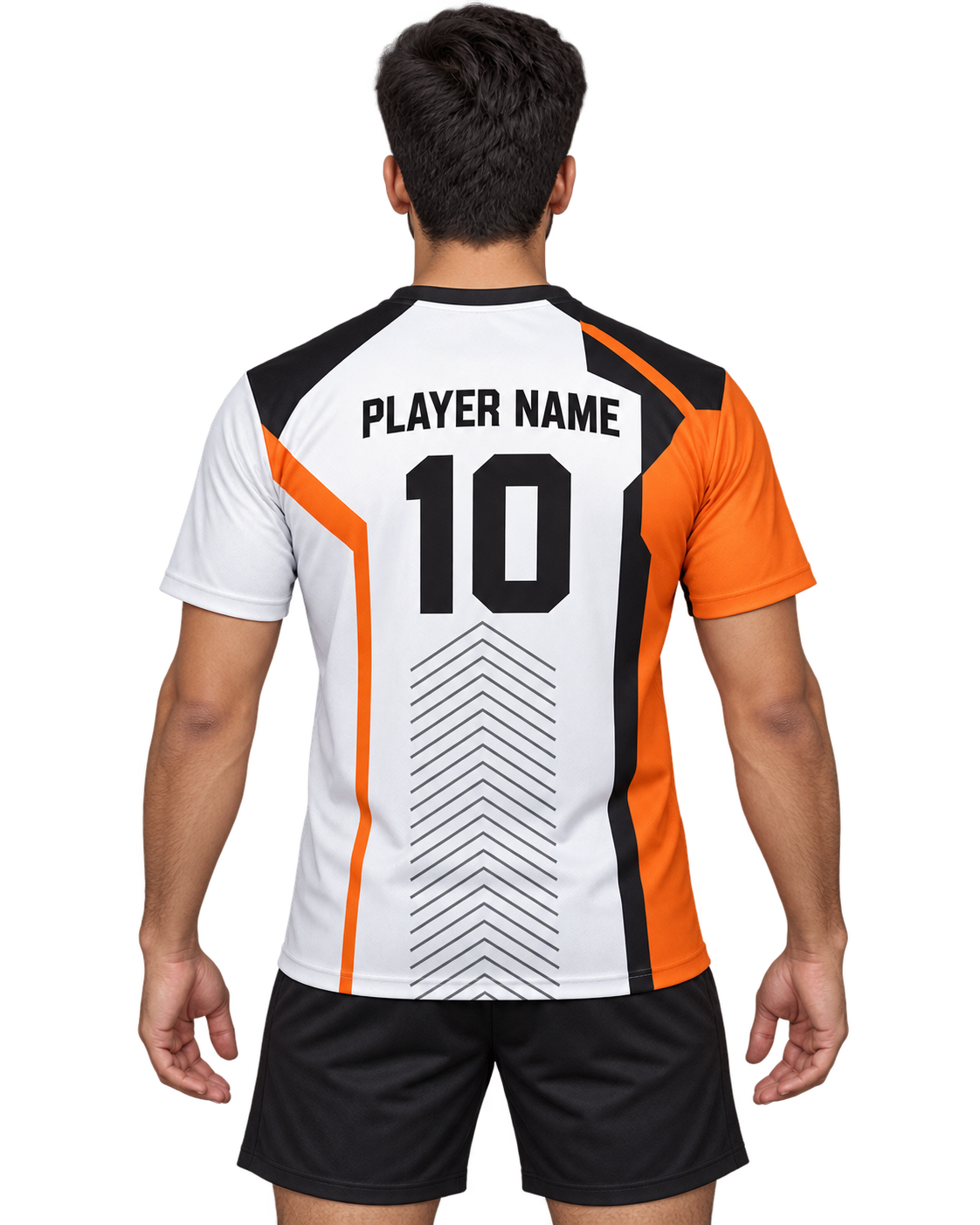 Orange Apex jersey back with PLAYER NAME and number 10