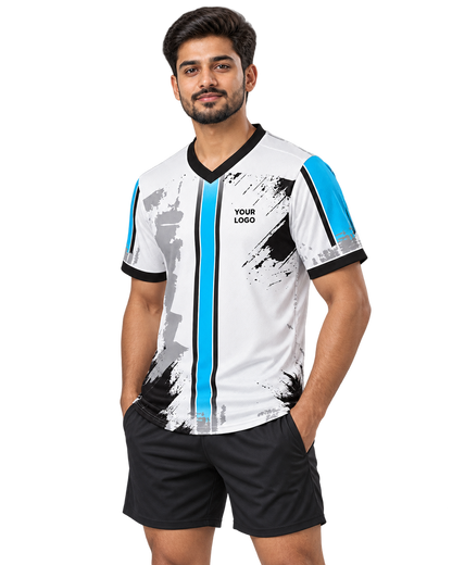 Sky Distress jersey front three-quarter view