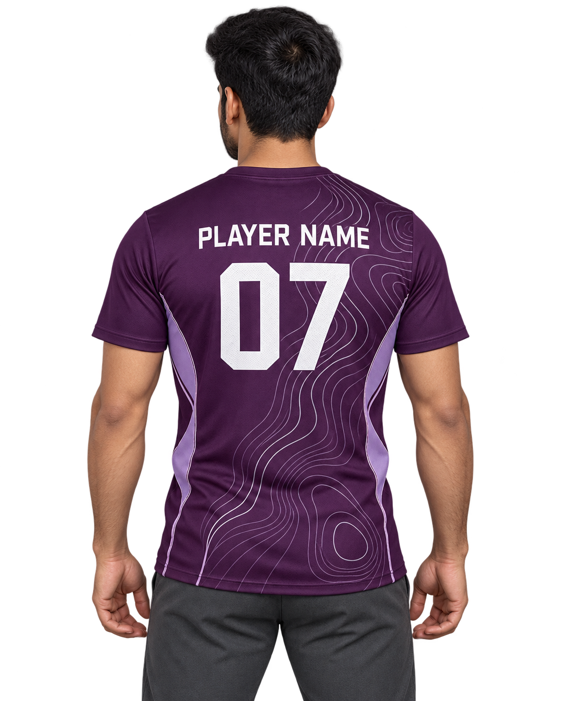 Aero Contour Sports Jersey — single Indian model back personalization