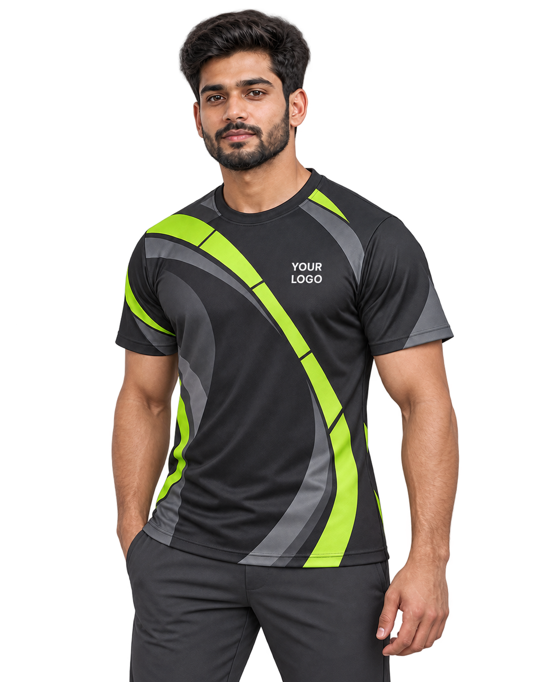 Blade Orbit Sports Jersey — single Indian model three-quarter