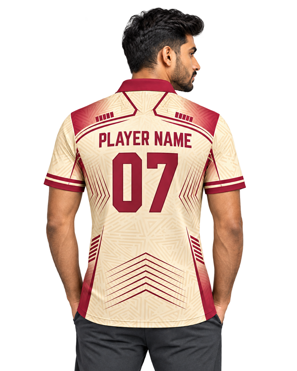 crease jersey — transparent single model back personalization