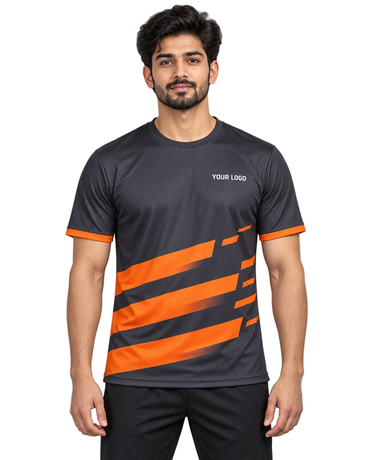 Ember Strike Custom Name & Number Jersey — single Indian male model front view
