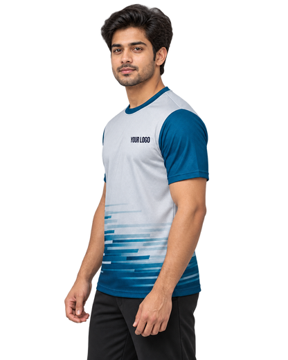 Frostline Dash Custom Name & Number Jersey — single Indian male model right-side view