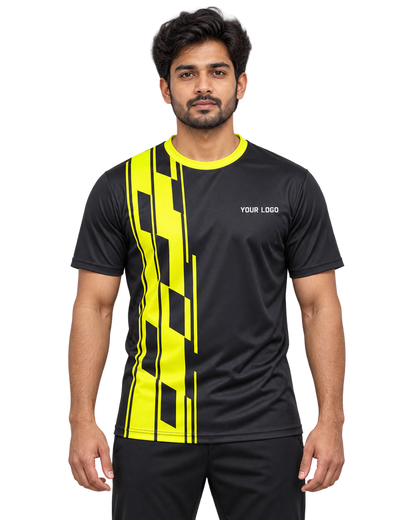 Neon Drift Custom Name & Number Jersey — single Indian male model front view