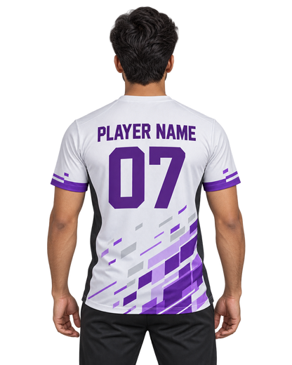 Pixel Sprint Custom Name & Number Jersey — single Indian male model back view