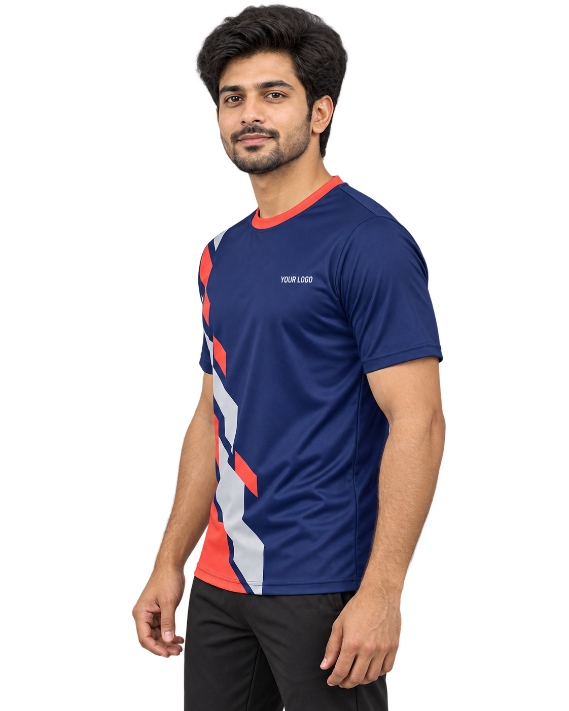Prism Charge Custom Name & Number Jersey — single Indian male model right-side view