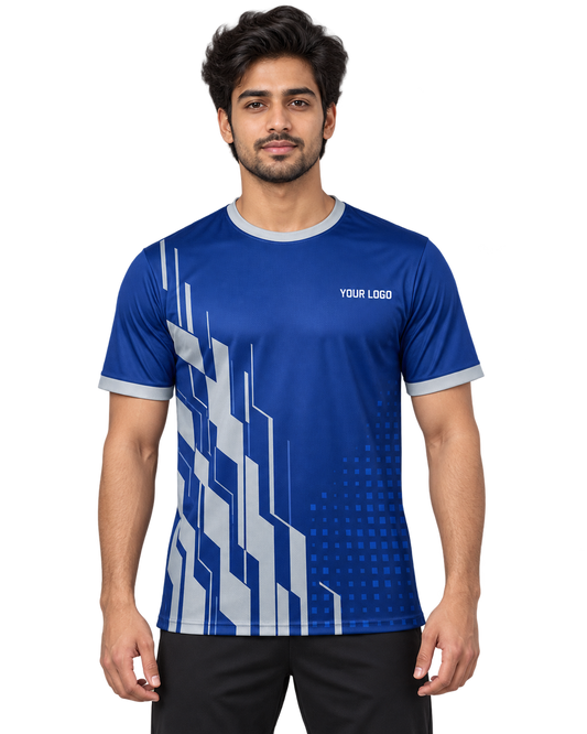 Pulse Grid Custom Name & Number Jersey — single Indian male model front view