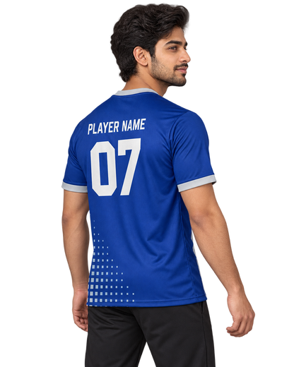 Pulse Grid Custom Name & Number Jersey — single Indian male model right-side view