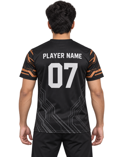 Shadow Circuit Custom Name & Number Jersey — single Indian male model back view