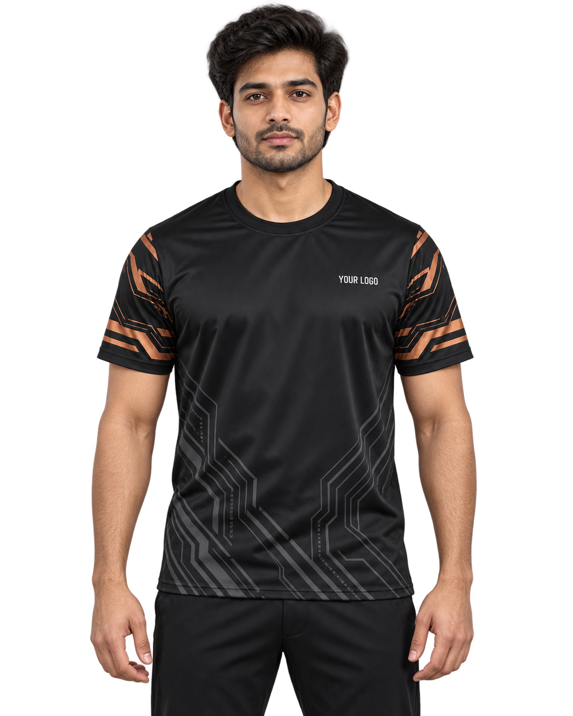 Shadow Circuit Custom Name & Number Jersey — single Indian male model front view