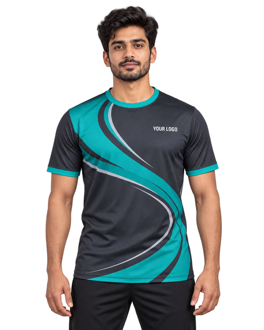 Vortex Rush Custom Name & Number Jersey — single Indian male model front view