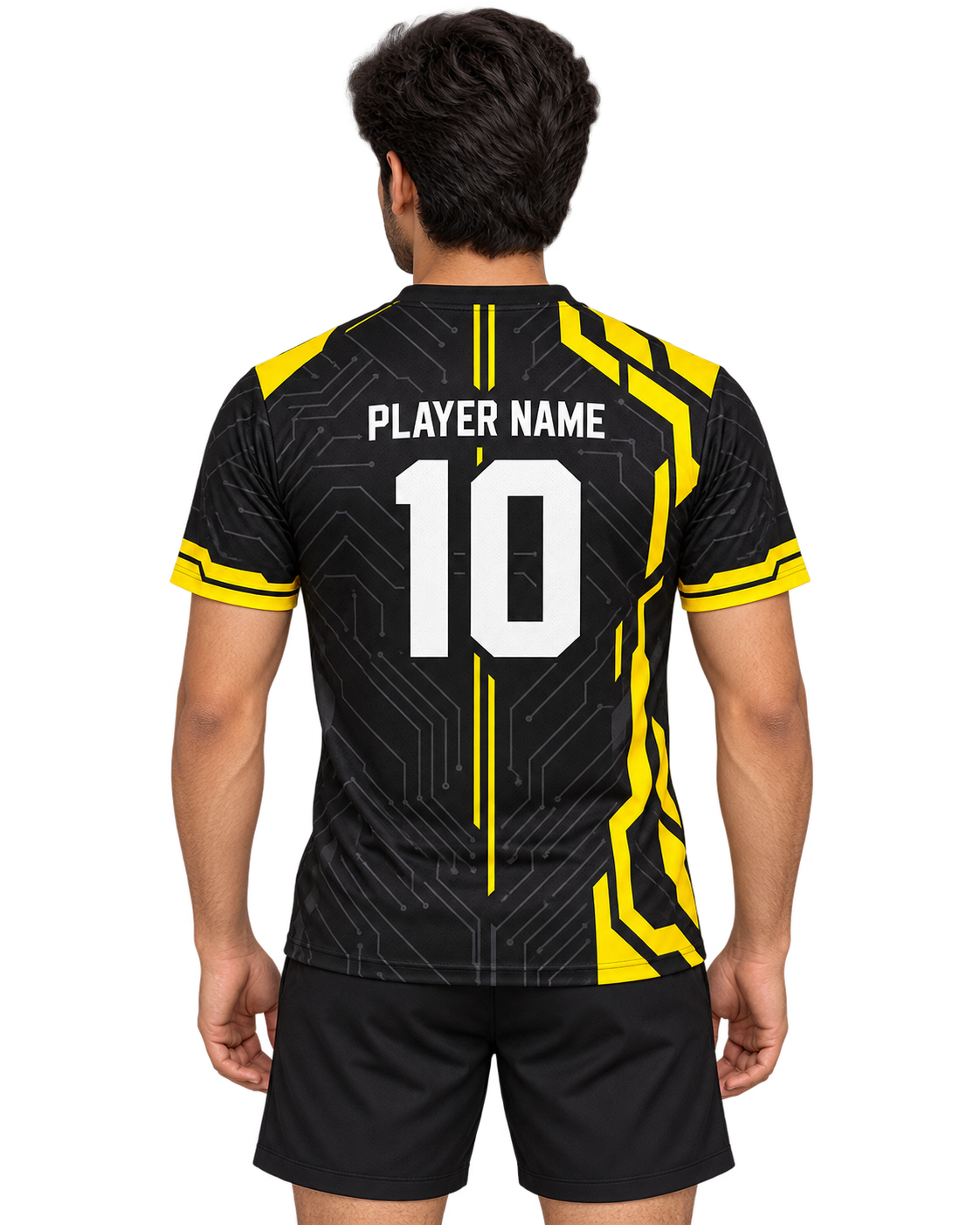 Yellow Circuit jersey back with PLAYER NAME and number10